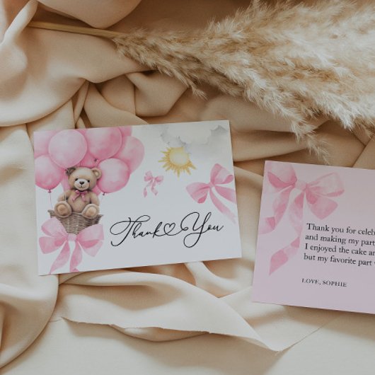 Flat danke dir Pink Bear Card