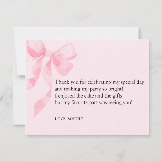 Flat danke dir Pink Bear Card (Rückseite)