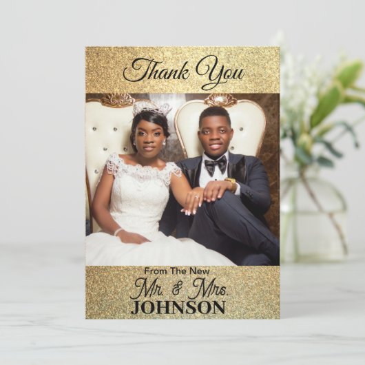 Flat danke Ihnen Fotokarte (Stehend Vorderseite)