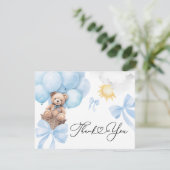 Flat Dankeschön Blue Bear Card Dankeskarte (Stehend Vorderseite)