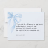 Flat Dankeschön Blue Bear Card Dankeskarte (Rückseite)