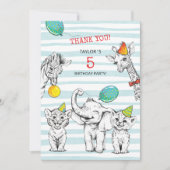 Flat Dankeschön Card 5-Jubiläum Party Dankeskarte (Vorderseite)