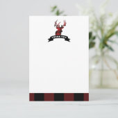Flat Dankeschön Deer Buffalo Kariert Dankeskarte (Stehend Vorderseite)