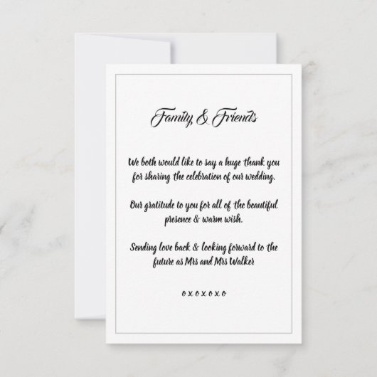 Flat Dankeschön-Karte - Dankeschön zum Hochzeitsst Dankeskarte (Rückseite)