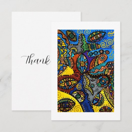 Flat Dankeschön-Karte Dankeskarte (Vorne/Hinten)