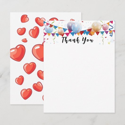 Flat Dankeschön-Karte Dankeskarte (Vorne/Hinten)