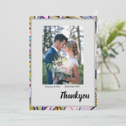 Flat Dankeschön-Karte Dankeskarte (Stehend Vorderseite)