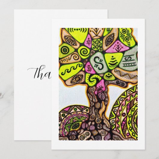 Flat Dankeschön-Karte Dankeskarte (Vorne/Hinten)