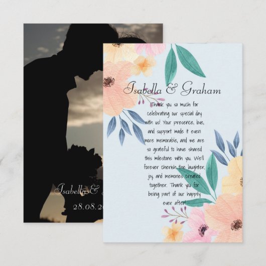 Flat Dankeschön-Karte Dankeskarte (Vorne/Hinten)