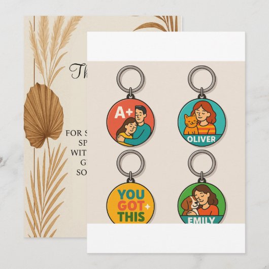 Flat Dankeschön-Karte Dankeskarte (Vorne/Hinten)