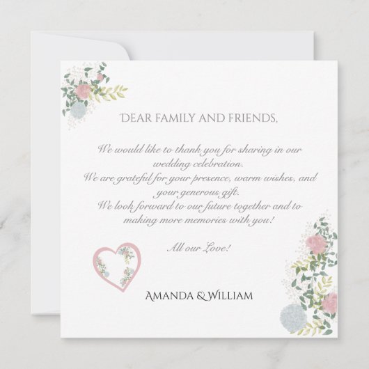 Flat Dankeschön-Karte Dankeskarte (Rückseite)