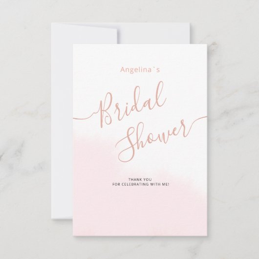 Flat Dankeschön Karte für ein Brautparty. (Vorderseite)