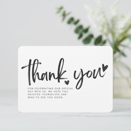 Flat Dankeschön Karte für Hochzeiten (Stehend Vorderseite)