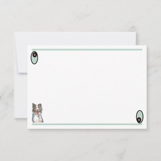 Flat Dankeschön Karte - Hund - Australian Shepherd (Rückseite)