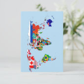 Flat Dankeschön Karte zur Weltkarte der Flaggen (Stehend Vorderseite)