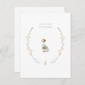 Flat Dankeschön - Storybook blau Dankeskarte (Vorne/Hinten)