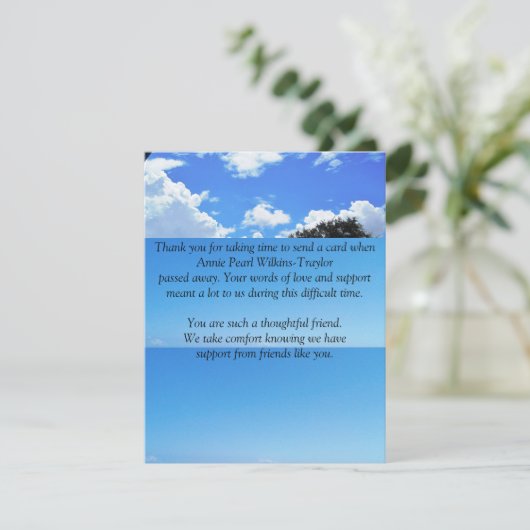 Flat Dankeschön Sympathy Card Dankeskarte (Stehend Vorderseite)