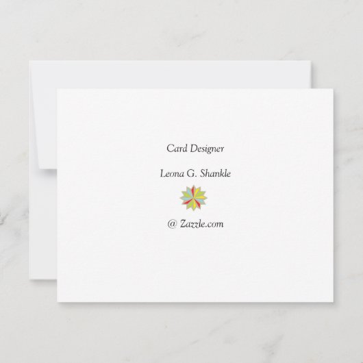 Flat Dankeschön Sympathy Card Dankeskarte (Rückseite)