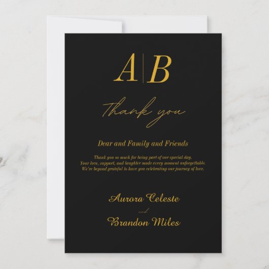 Flat Dankycard Custom Wedding Name Dankeskarte (Vorderseite)