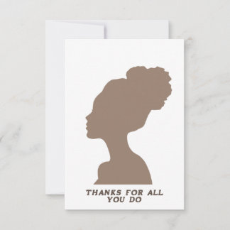 Flat Dankycard (Leere auf einer Seite) - Frau Dankeskarte