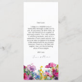 Flat Drinks Menü Meadow Bloom-Sammlung Menükarte (Rückseite)