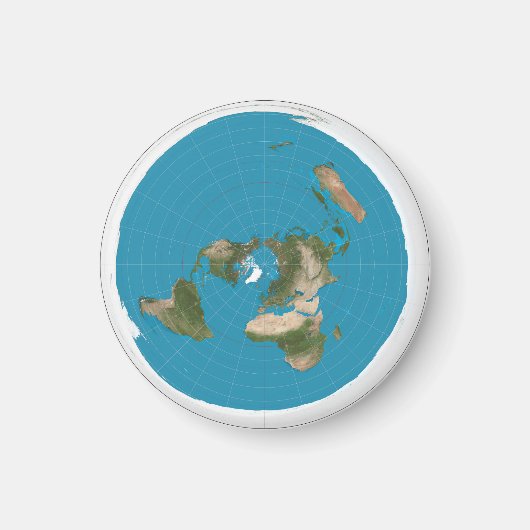 Flat Earth AE Azimuthal Äquidistant Map Magnet (Vorne)