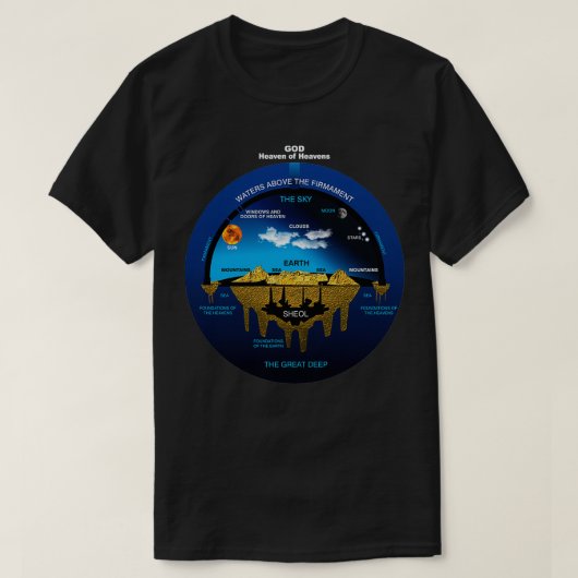 Flat Earth Ancient Hebrew Cosmology Concept T-Shirt (Design vorne)