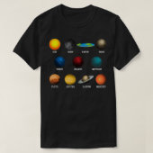 Flat Earth and Planets Funny Flat Earls T-Shirt (Design vorne)