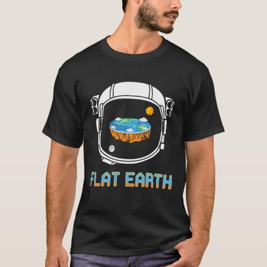 Flat Earth Astronaut Sun Moon - Flat Earth T-Shirt (Vorderseite)