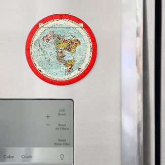 Flat Earth Azimuthal Projektionsdiagramm Magnet