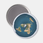 Flat Earth Azimuthal Projektionsdiagramm Magnet (Vorderseite/Rückseite)