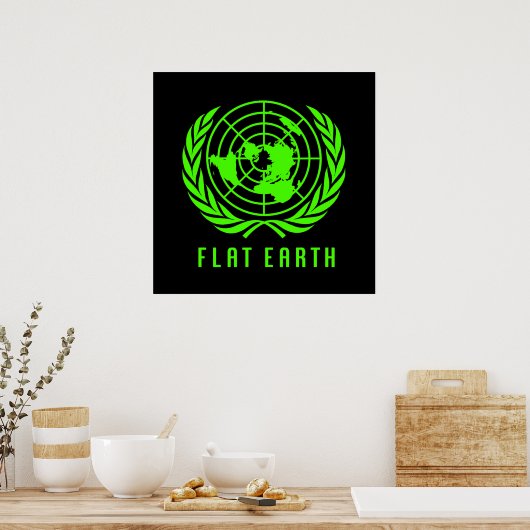 Flat Earth Big Poster (Küche)