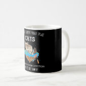 Flat Earth Cat Funny Kitten Universe Space Sci-Fi Kaffeetasse (VorderseiteRechts)