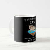 Flat Earth Cat Funny Kitten Universe Space Sci-Fi Kaffeetasse (Vorderseite Links)