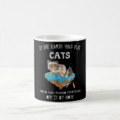 Flat Earth Cat Funny Kitten Universe Space Sci-Fi Kaffeetasse (Mittel)