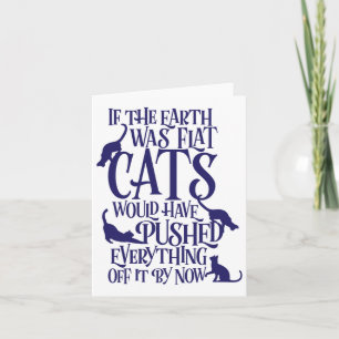 Flat Earth Cat Theory Graphic Funny Earth Day Karte