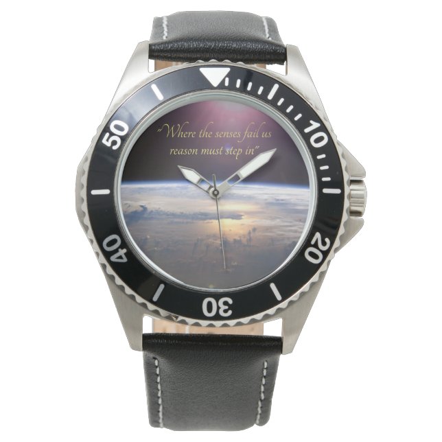 Flat Earth Classic Mens Watch Armbanduhr (Vorderseite)