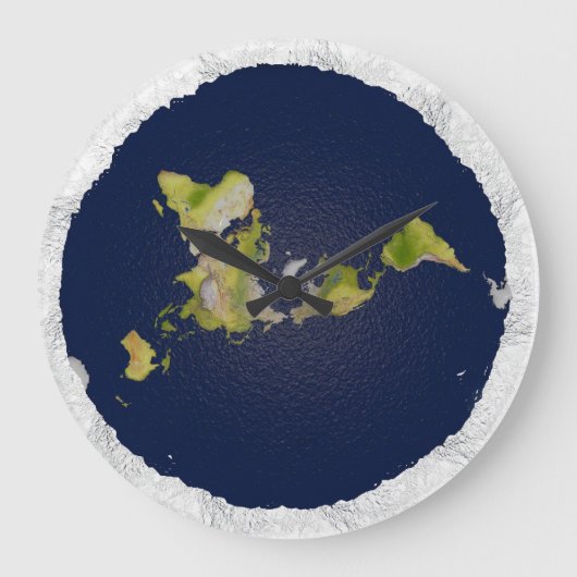 Flat Earth Clock Große Wanduhr (Vorderseite)