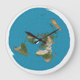 Flat Earth Clock Große Wanduhr