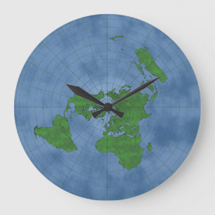 Flat Earth Clock Große Wanduhr
