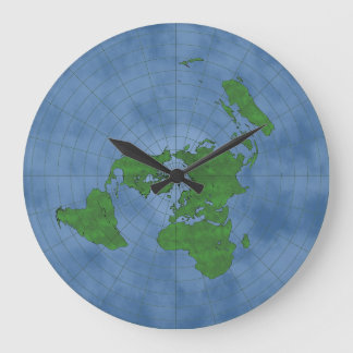 Flat Earth Clock Große Wanduhr