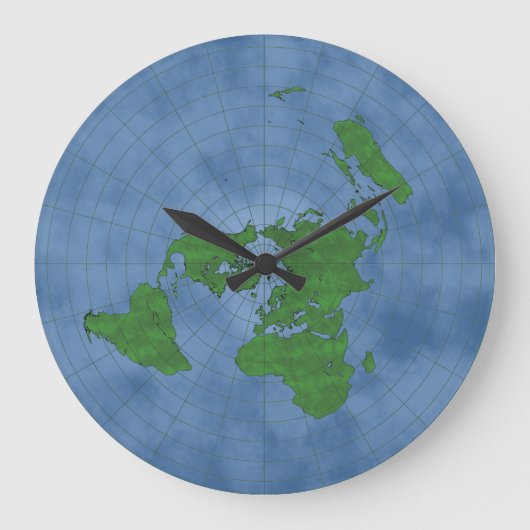 Flat Earth Clock Große Wanduhr (Vorderseite)
