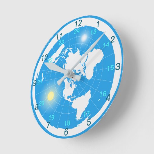 Flat Earth Clock Runde Wanduhr (Winkel)