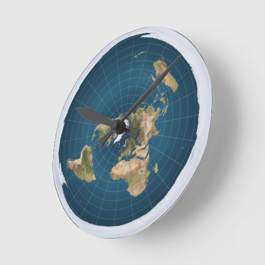 FLat Earth Clock Runde Wanduhr (Winkel)
