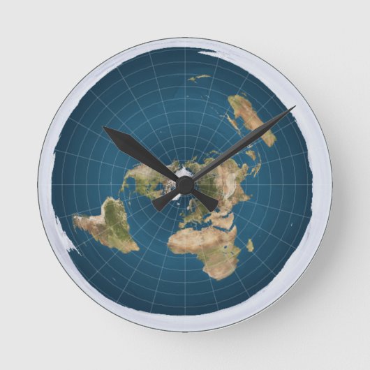FLat Earth Clock Runde Wanduhr (Vorderseite)