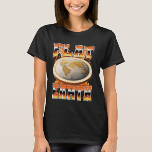 Flat Earth Conspiracy Theory Flames 90s Bootleg St T-Shirt