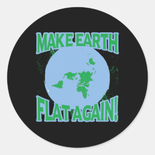 Flat Earth Day Shirt Decal Flat Earther Runder Aufkleber