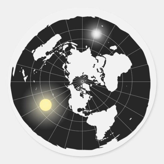 Flat Earth Design Sticker (Vorderseite)