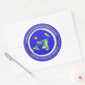 Flat Earth Designs - Intelligence League USA Runder Aufkleber (Umschlag)