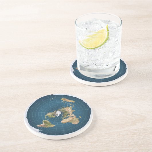 Flat Earth Drink Untersetzer (Seite)